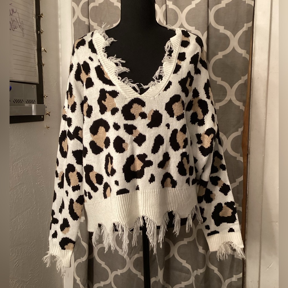 JustPolly New York AnimalPrint Sweater XL